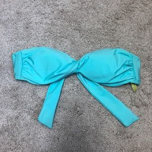 Turquoise Tie Bandeau Bikini Top